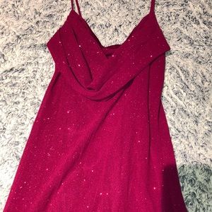 sparkly pink floor length dress